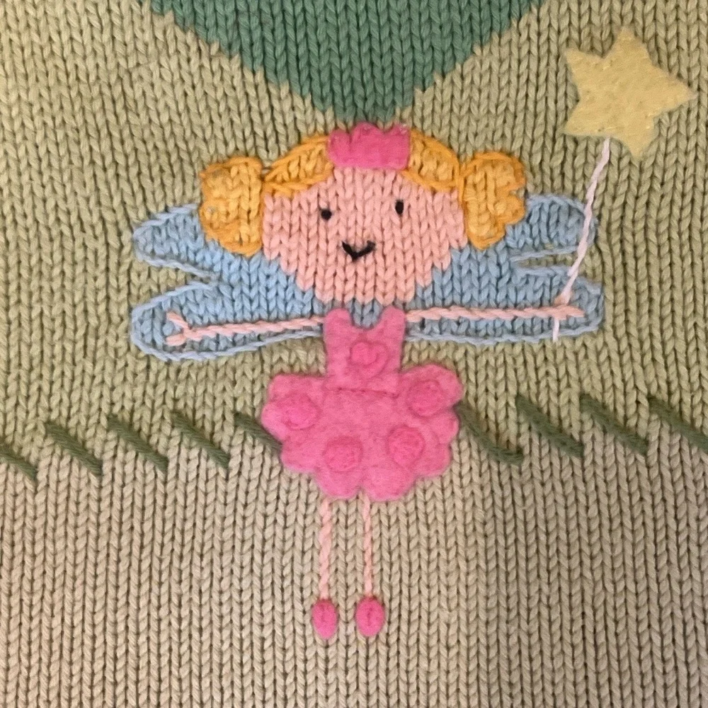 Art Walk Baby Blanket Multi-color Whimsical Fairy Tale 3D Applique Heirloom Cozy